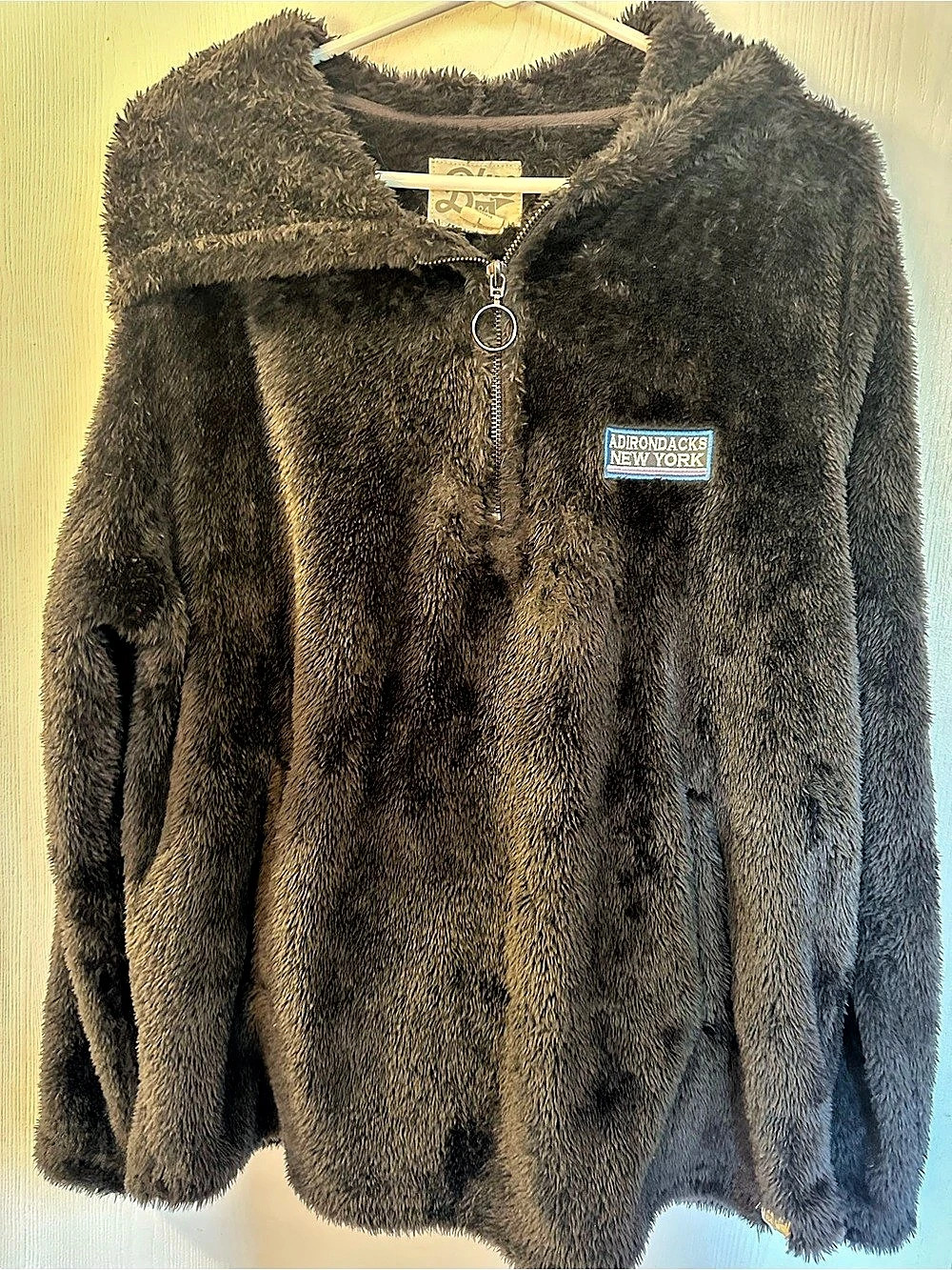 Adirondack New York Black Fleece Jacket Size Large